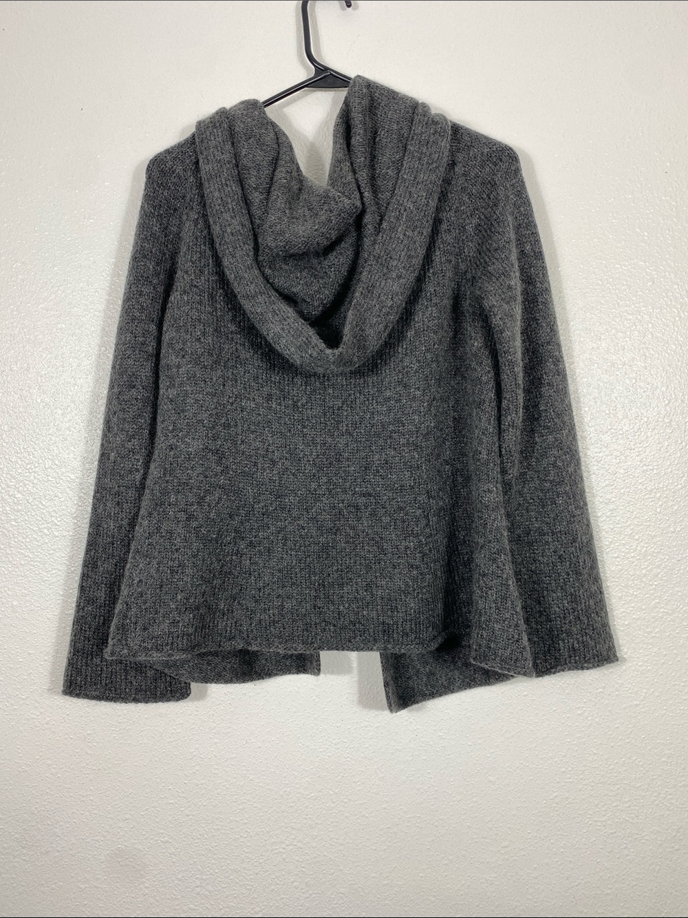 Eileen Fisher Hooded Open-Front Cardigan - Charcoal Gray Size S - Picture 4 of 16
